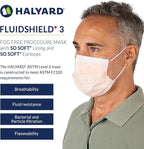 HALYARD FLUIDSHIELD level 3 Disposable Procedure Mask w/SO SOFT Lining/Earloops - Image 7
