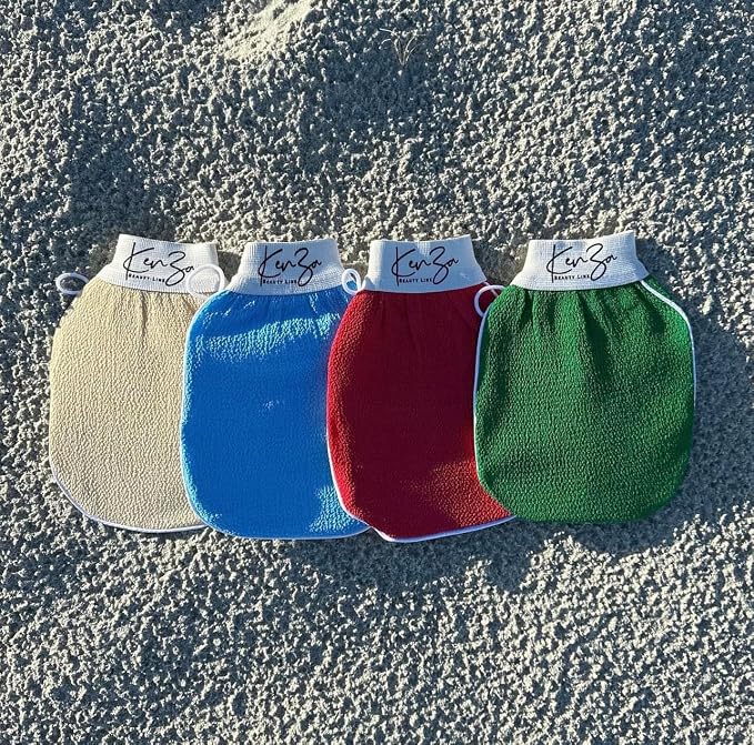 Deep Exfoliating Gloves for Shower Naturally Exfoliate Away Dead Skin, - Image 2