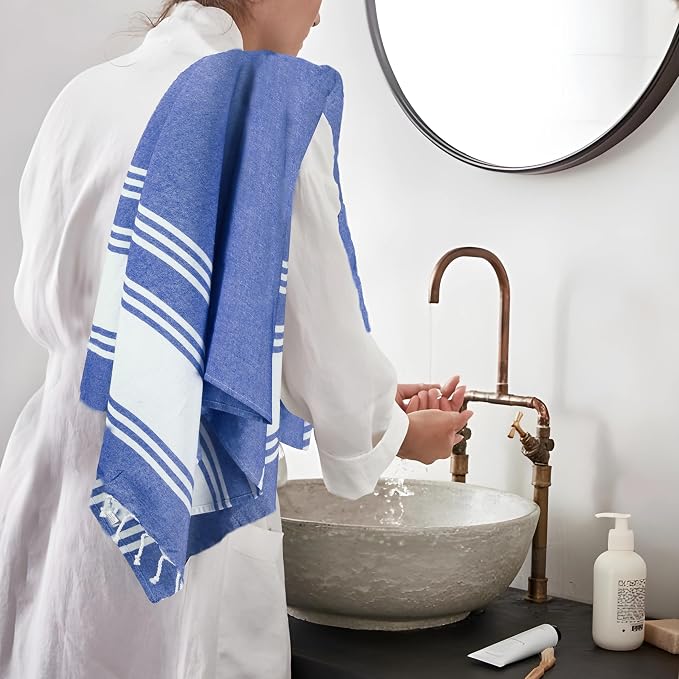 Goroly Home Cotton Turkish Peshtemal Beach Towel, Extra Large, Thin Quick Dry - Image 3