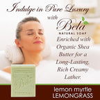 BELA Lemon Myrtle and Lemongrass Soap Bars 3.3 OZ French Triple Milled Bar Soap - Image 6