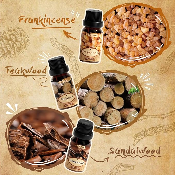 SALKING Woody Essential Oils Gift Set, Natural and Pure Aromatherapy Fragrance - Image 3