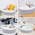 ABenkle Small Basket with Handles, Boho Decorative Rope Woven Dog Cat Toy - Image 5