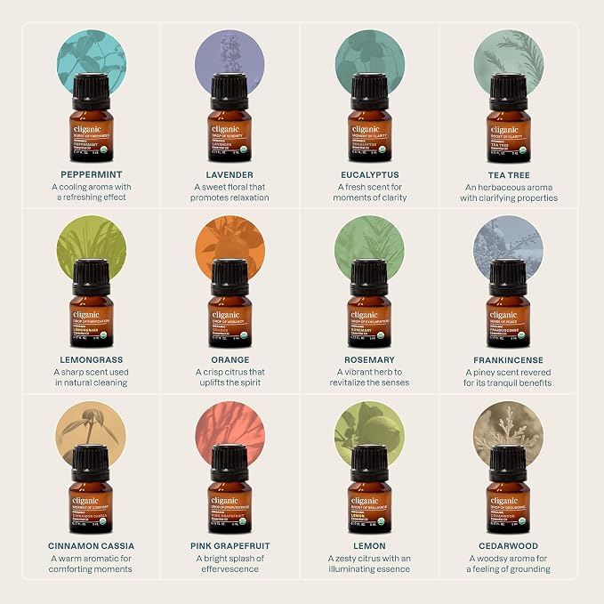 Cliganic Organic Aromatherapy TOP 12 Essential Oils Set, 100% Pure - Image 4