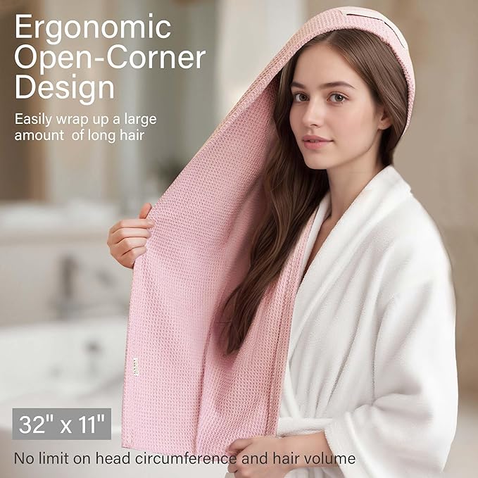 ROLSHOL 2 Pack Microfiber Hair Towel Wrap - Image 2