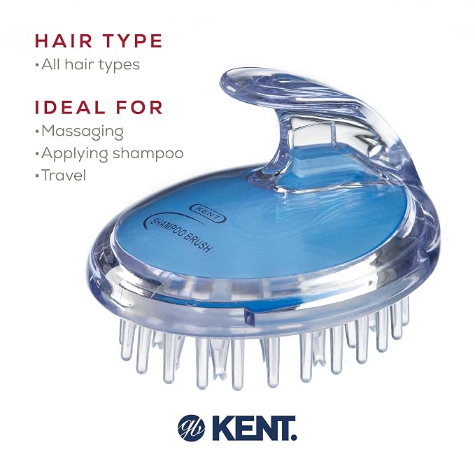 KENT SH1 BLU Scalp Scrubber Hair Brush & Scalp Exfoliator - Image 6