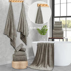 Ultra Soft Bath Towel Set, 12 Piece Family Bathroom Towels Set - Image 2