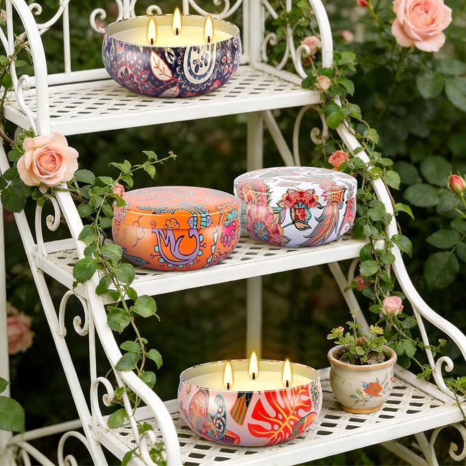 Summer Citronella Scented 3 Wick Candle, Soy Wax Candle - Image 6