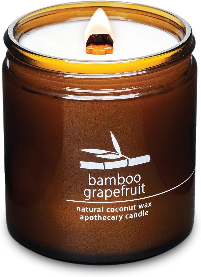 Hemlock Park Bamboo Grapefruit Apothecary Hand-Poured Scented Candle | by HemlockPark