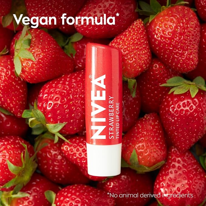NIVEA Strawberry Lip Care, Nourishing Oils and Vitamin C & E, 3-in-1 Moisture - Image 9