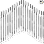 20 Pcs Cuticle Pusher Tools, Professional Dual Sided Stainless Steel Cuticle by Japior