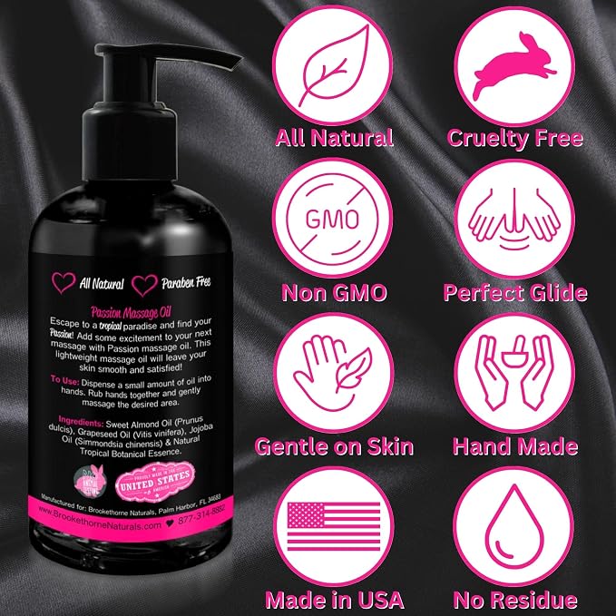Passion Massage Oil for Date Night | Set of 2 Massaging Oils Lemon Crème & - Image 5