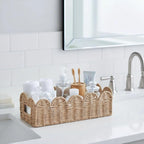 Scalloped Khaki Toilet Tank Basket - Image 6