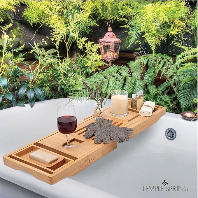 Temple Spring Bamboo Bathtub Tray Caddy - Image 6