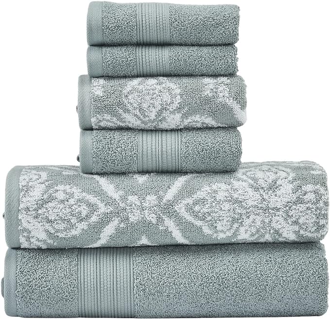 Modern Threads Amaris 6-Piece Reversible Yarn Dyed Jacquard Towel Set by ModernThreads