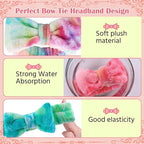WSYUB Skincare Headband, Tie Dye Color, Soft Coral Fleece, - Image 4