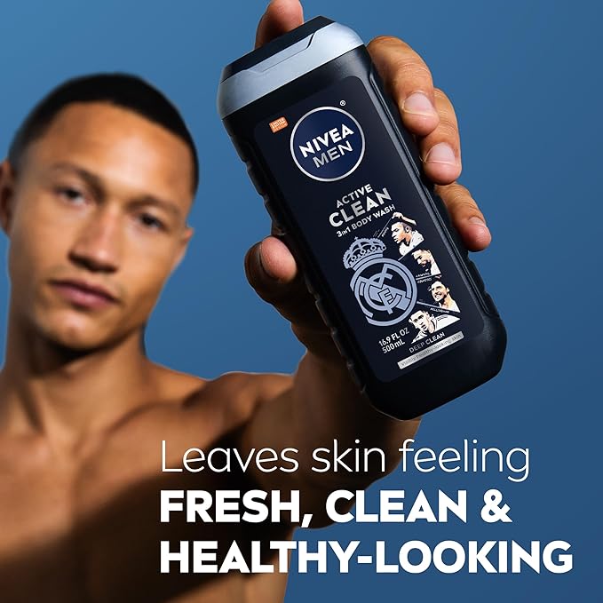 NIVEA MEN Real Madrid Limited Edition Design Active Clean Body Wash - Image 4