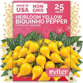 KVITER 25 Yellow Biquinho Pepper Seeds by KVITER
