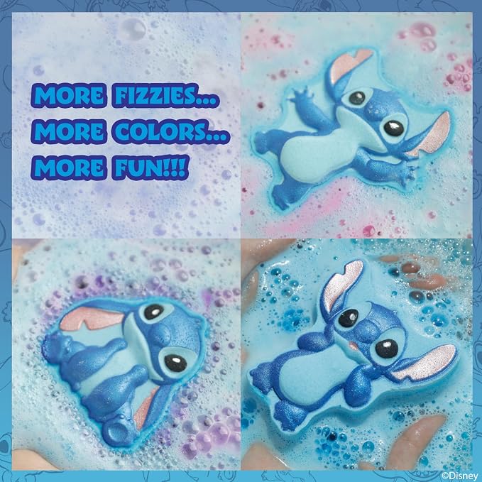 Stitch Bath Bombs for Kids, Fun Bright Rainbow Colors, Raspberry Scented for - Image 3
