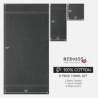 REDKISS Towels 8 Piece Luxury Bath Towel Set, 2 Bath Sheets, 2 Hand Towels - Image 3