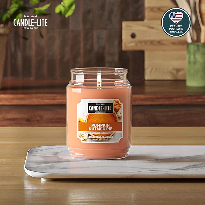 Candle-lite Halloween Scented Candles, Pumpkin Nutmeg Pie, 18 oz Jar, Proudly - Image 2