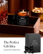 Scented Candles for Men | Men's Cologne, Amber Sandalwood Scent | Wooden Wick - Image 4