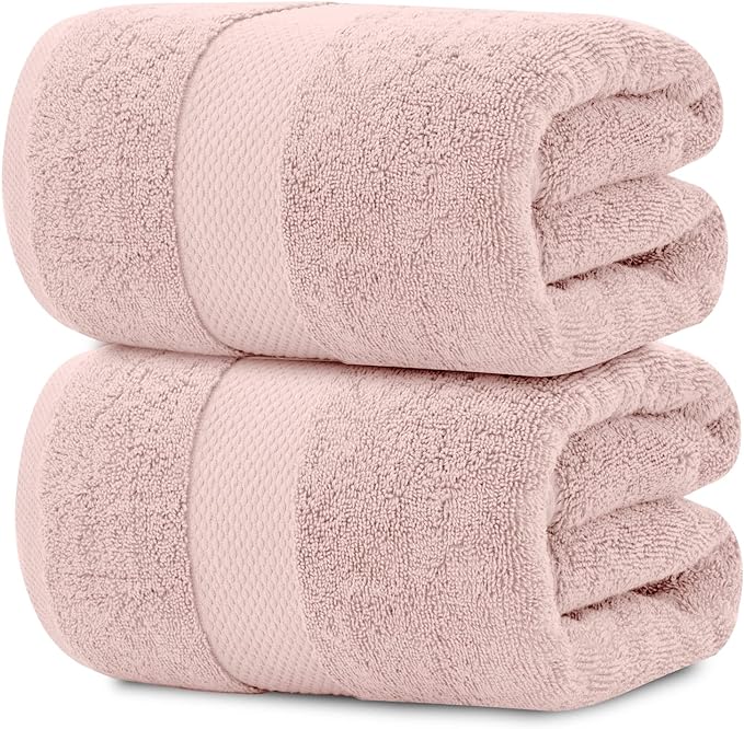White Classic Pink 650 GSM Cotton Bath Sheet Towel by WhiteClassic