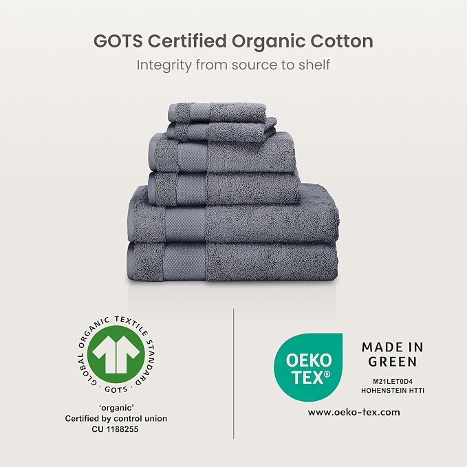 BIOWEAVES 100% Organic Cotton 700 GSM Plush Bath Towels 30" x 58" GOTS Certified - Image 8
