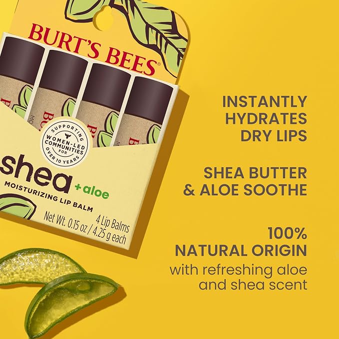 Burt's Bees Shea and Aloe Moisturizing Lip Balm, Lip Moisturizer - Image 2