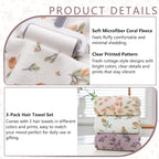 3 PCS Hair Towel Wrap Cute Pastel Floral Print Microfiber Fleece Hair Drying - Image 5