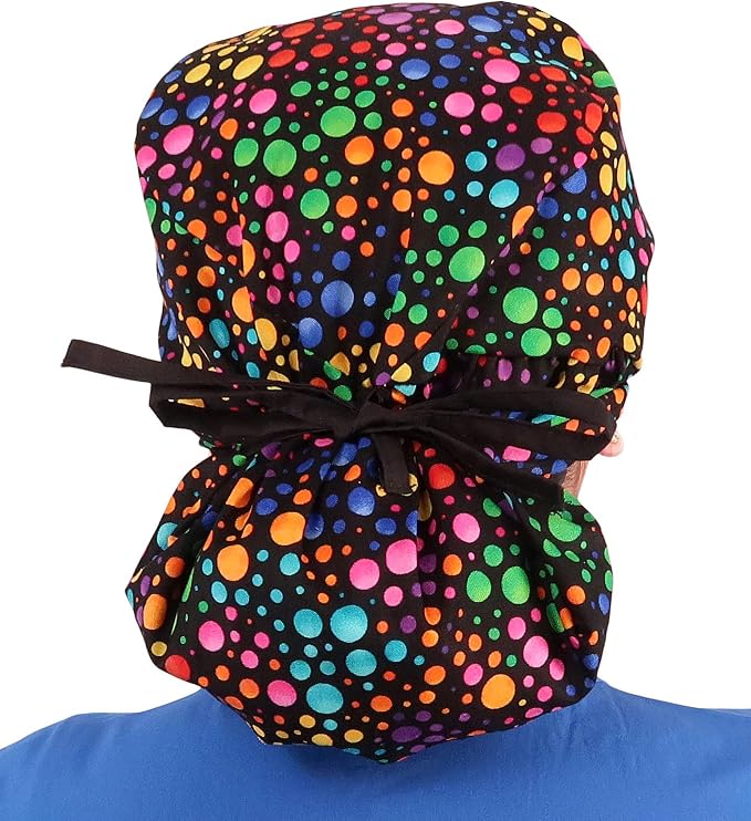 Sparkling EARTH Big Hair Ponytail Classic Surgical Style Scrub Working Cap - Image 2