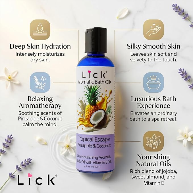 Lick Pineapple and Coconut Aromatic Bath Oil - Image 3