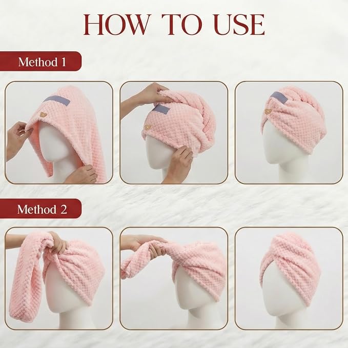 3 Pack Microfiber Hair Towel Wrap - Image 6