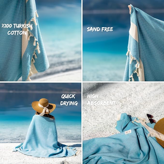 Turkish Beach Towel Oversized Clearance XL 40x71- Sand Free - Image 2