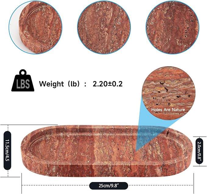 WORHE Italy Natural Travertine Stone Tray - Image 3