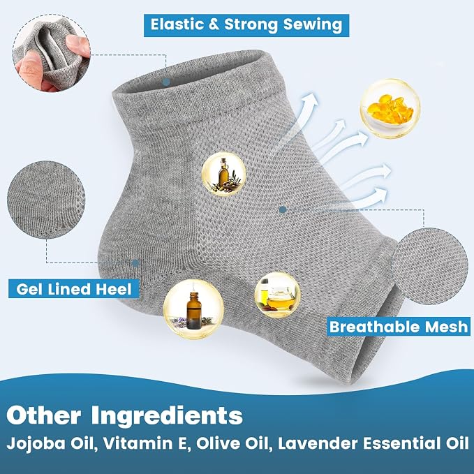 TEAWOO 6 Pairs Moisturizing Heel Socks - Image 4