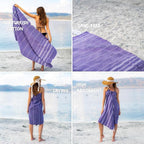 Ray Silver Turkish Beach Towel – 100% Cotton 40x71 Quick Dry Oversized Sand - Image 2