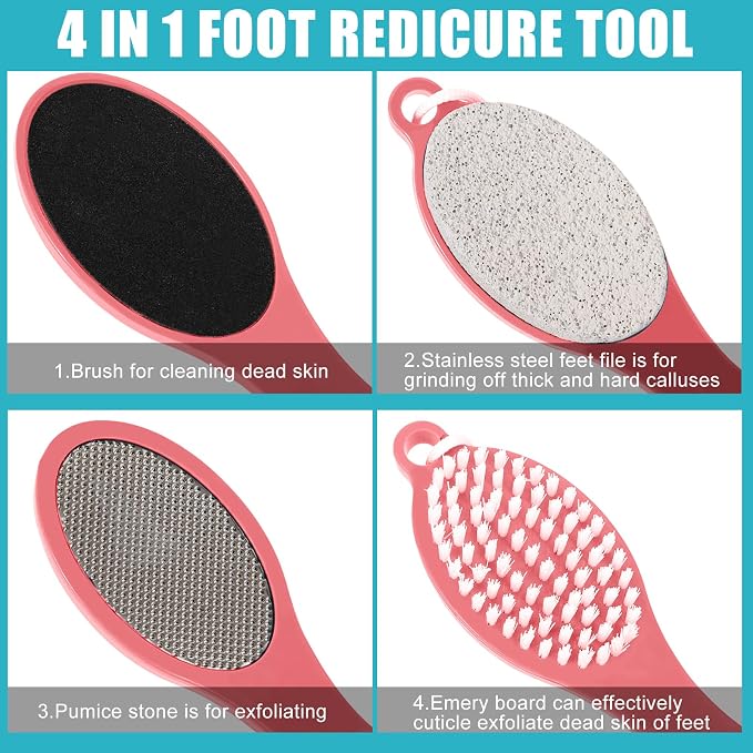 Foot File Callus Remover-2 Pcs 4 in 1 Foot Scrubber Dead Skin Remover - Image 2