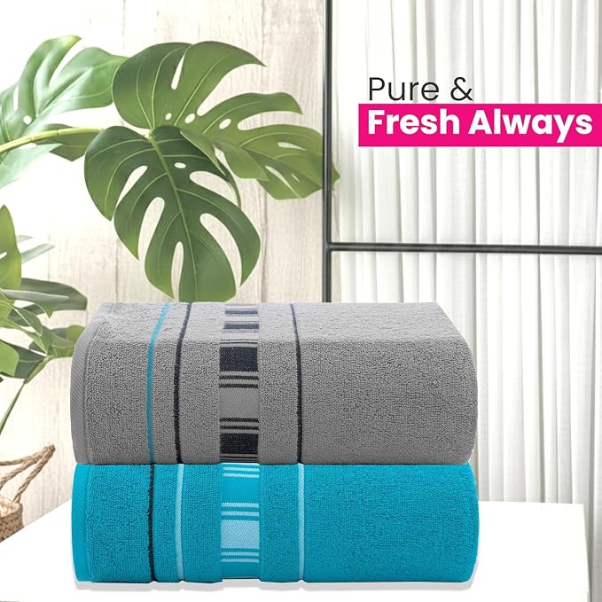 CASA COPENHAGEN X Line 2Pcs 100% Egyptian Cotton Large Designer Bathsheet - Image 3