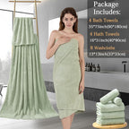 8 Piece Sage Green Bath Towels Set, 2 Oversized Large Bath Sheets, 2 Hand - Image 7