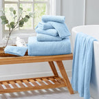 8 Piece Bathroom Towel Set Blue |2 Oversized Large Bath Towels Sheet, 2 Hand - Image 2
