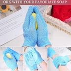 4 Pairs Bath Exfoliating Gloves Scrub, Double Sided Bath Mitts Scrubs - Image 5