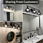 32" Upgrade Black Bathroom Light Fixture, 3-Light Vanity Lights - Image 3