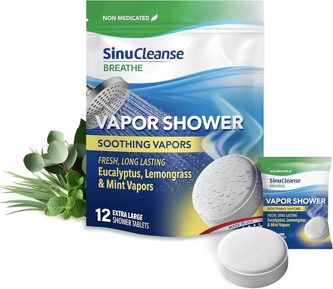 Sinucleanse Vapor Shower Steamers, All Natural Eucalyptus, Mint & Lemongrass by SinuCleanse