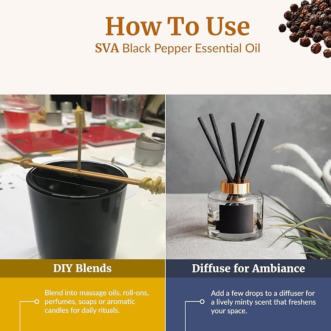SVA Black Pepper Essential Oil – 4 Fl Oz – 100% Natural Black Pepper Oil - Image 6