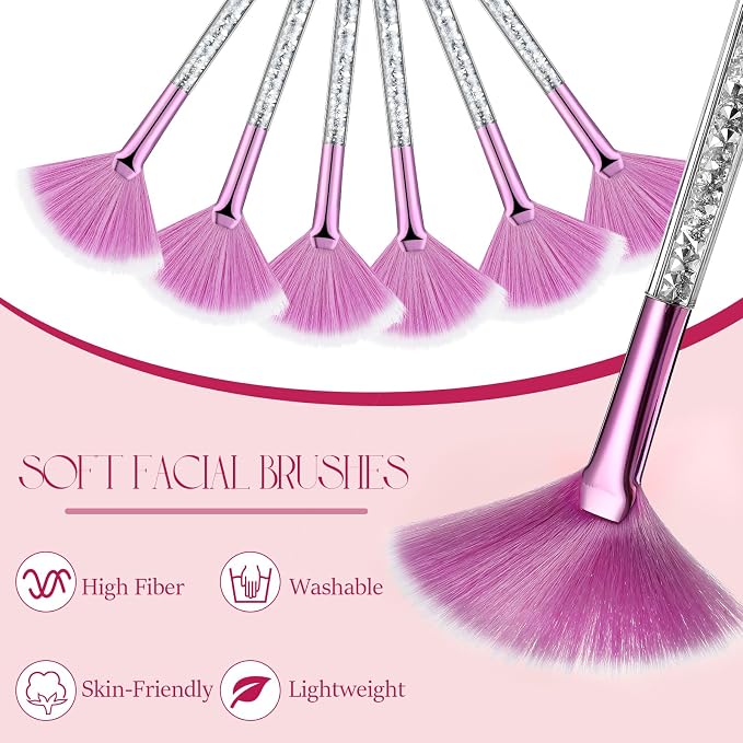 9 Pieces Facial Fan Mask Brushes, Soft Facial Applicator Brushes Tools - Image 4