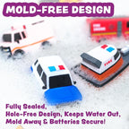 Tub Works® Emergency™ Cars Light Up Bath Toys, 12 Pack | Water-Activated Light - Image 6