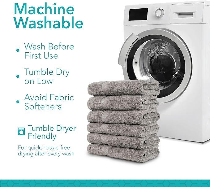 Pleasant Home Bath Towels Set of 6 100% Cotton, 515 GSM | Lightweight, Soft & - Image 5