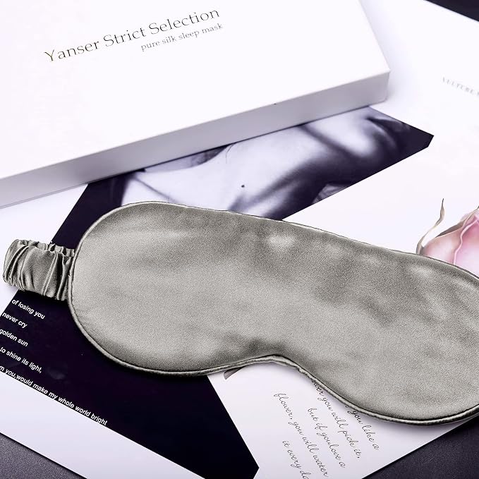 Silk Sleep Mask Light Blocking Luxury 100% Mulberry 19mm Silk Eye Mask Eye - Image 2