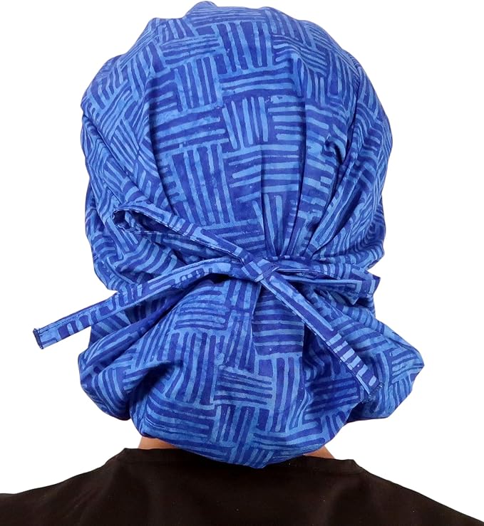 Sparkling EARTH Banded Bouffant Surgical Scrub Ponytail Working Caps and - Image 2
