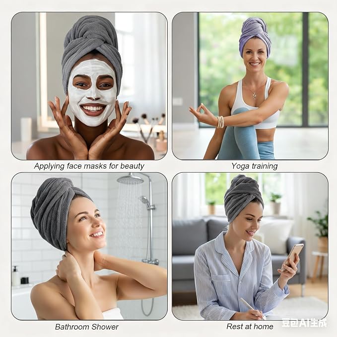 3 Pack Microfiber Hair Towel Wrap - Image 5